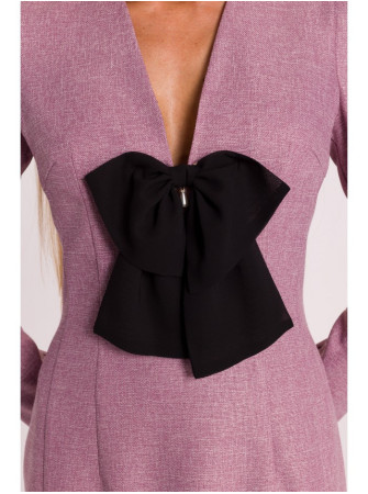 M869 Tvido suknelė su V formos iškirpte - marsala