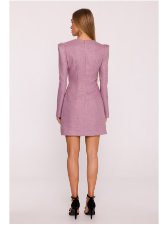 M869 Tvido suknelė su V formos iškirpte - marsala