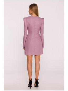 M869 Tvido suknelė V formos iškirpte - marsala