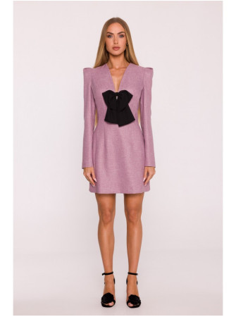 M869 Tvido suknelė su V formos iškirpte - marsala