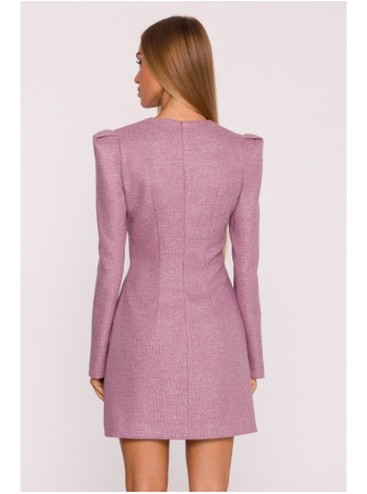 M869 Tvido suknelė su V formos iškirpte - marsala