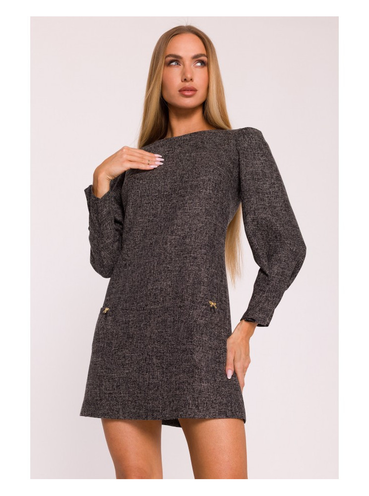 M870 Mini suknelė iš tvido - juoda