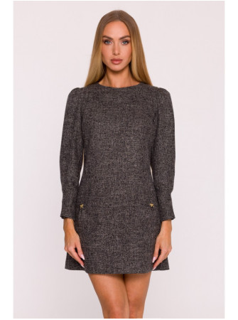 M870 Tvido mini suknelė - juoda