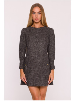 M870 Tvido mini suknelė - juoda