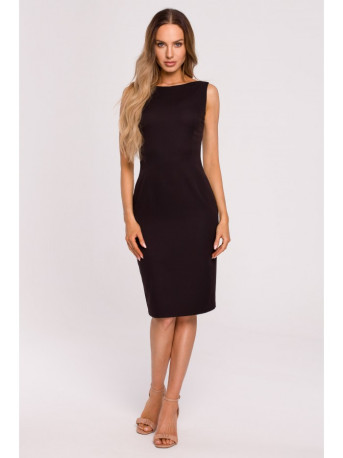 M667 Shaeth dress with decorative chain in the back - black