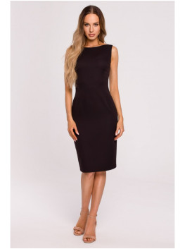 M667 Shaeth dress with decorative chain in the back - black