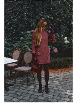 M870 Tvido mini suknelė - kaštoninė