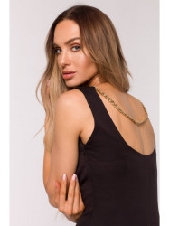 M667 Shaeth dress with decorative chain in the back - black