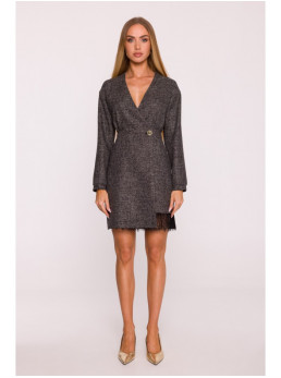 M871 Tvido suknelė-siaučiamas modelis - juoda