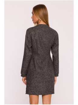 M871 Tvido suknelė-siaučiamas modelis - juoda