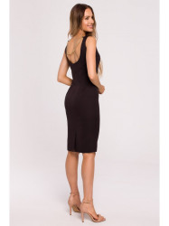 M667 Shaeth dress with decorative chain in the back - black