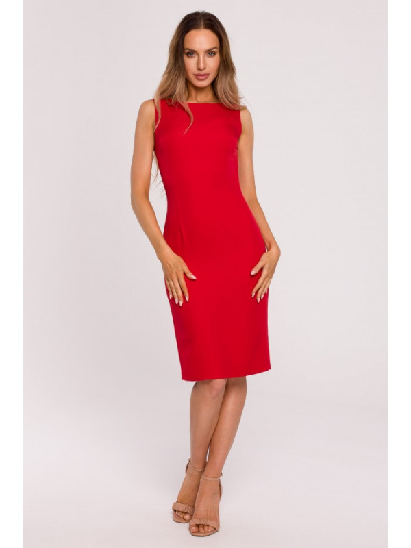 M667 Shaeth dress with decorative chain in the back - red