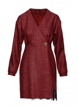 M871 Tvido suknelė-siaučiamas - kaštoninė