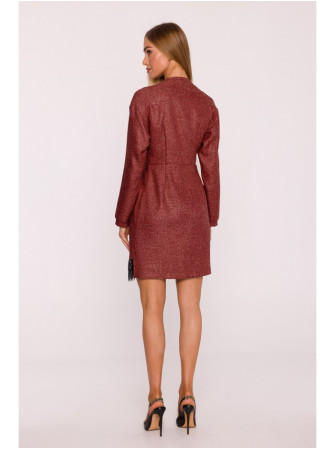 M871 Tvido suknelė-siaučiamas - kaštoninė