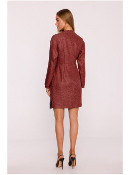 M871 Tvido suknelė-siaučiamas - kaštoninė