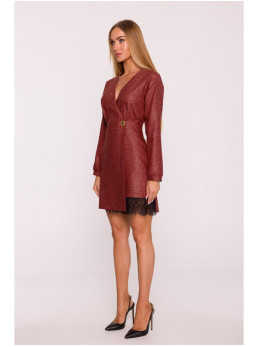 M871 Tvido suknelė-siaučiamas - kaštoninė