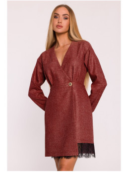 M871 Tvido suknelė-siaučiamas - kaštoninė