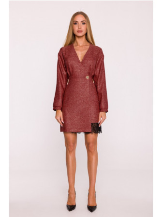 M871 Tvido suknelė-siaučiamas - kaštoninė