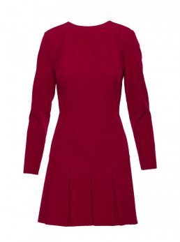 M872 Siaurėjanti suknelė su klostėmis - kaštoninė