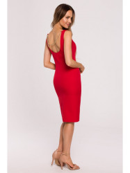M667 Shaeth dress with decorative chain in the back - red