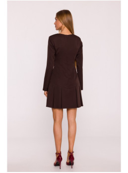 M872 Sukinė su atvirkštinėmis klostėmis - ruda