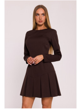 M872 Sukinė su atvirkštinėmis klostėmis - ruda