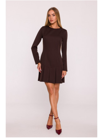 M872 Suknelė su klostėmis į viršų - ruda