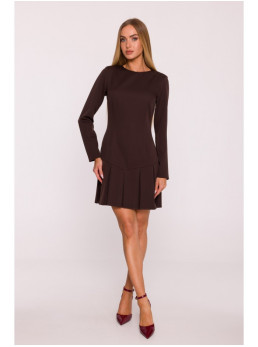 M872 Suknelė su klostėmis į viršų - ruda