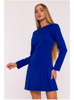 M872 Suknelė su atvirkštinėmis klostėmis - karališka mėlyna