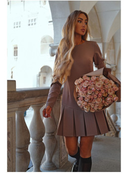 M872 Suknelė su klostėmis į apačią - mocca