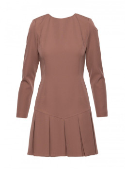 M872 Suknelė su atvirkštinėmis klostėmis - mocca