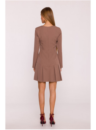 M872 Suknelė su klostėmis į apačią - mocca