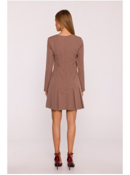 M872 Suknelė su klostėmis į apačią - mocca