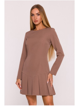 M872 Suknelė su klostėmis į apačią - mocca