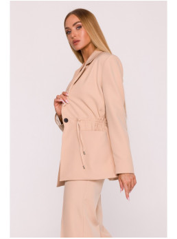 M873 Švarkas su įliemenuotu siluetu - smėlio