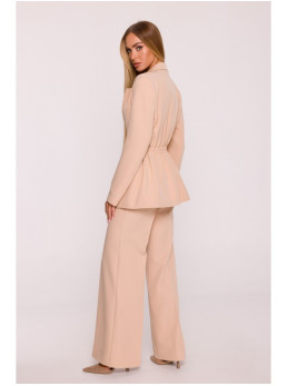 M873 Švarkas su įliemenuotu siluetu - smėlio