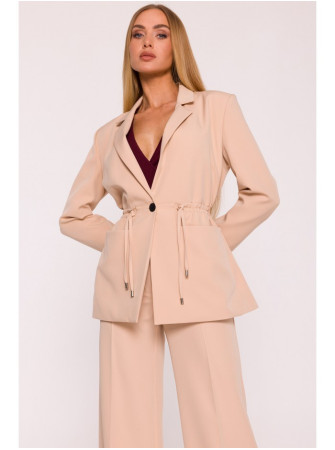 M873 Švarkas su įliemenuotu siluetu - smėlio