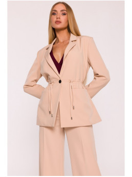 M873 Švarkas su įliemenuotu siluetu - smėlio