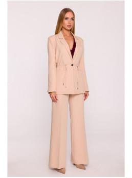 M873 Švarkas su įliemenuotu siluetu - smėlio