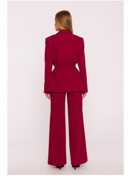 M873 Bordo švarkas su įliemenuotu siluetu - kaštoninė