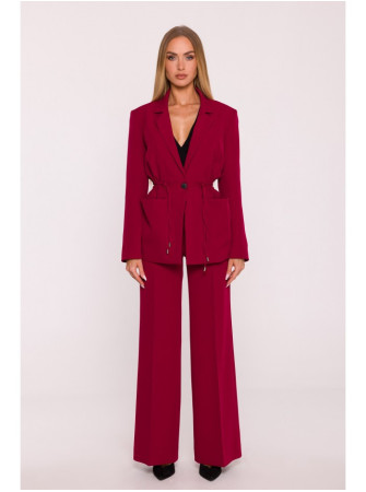 M873 Marškinėlių tipo švarkas su įliemenuotu siluetu - kaštoninė