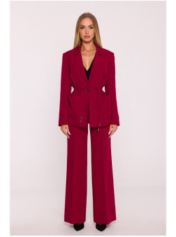 M873 Marškinėlių tipo švarkas su įliemenuotu siluetu - kaštoninė