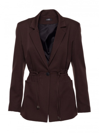 M873 Švarkas su įliemenuotu siluetu - ruda