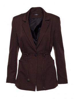 M873 Švarkas su įliemenuotu siluetu - ruda