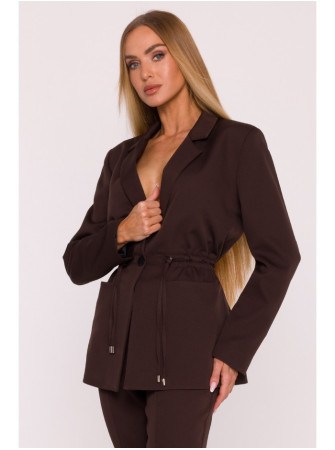 M873 Švarkas su įliemenuotu siluetu - ruda