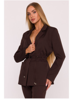 M873 Švarkas su įliemenuotu siluetu - ruda