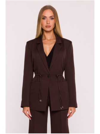 M873 Prigludusio silueto švarkas - ruda