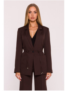 M873 Švarkas su įliemenuotu siluetu - ruda