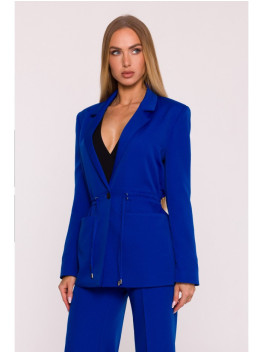 M873 Švarkas su įliemenuotu siluetu - karališka mėlyna