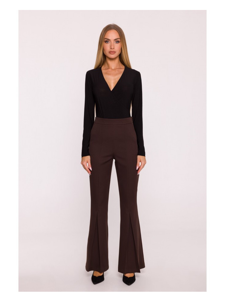 M874 Plačios kelnės - ruda